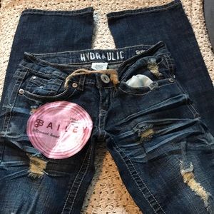 New Juniors size 1/2 Distressed Hydraulic Jeans